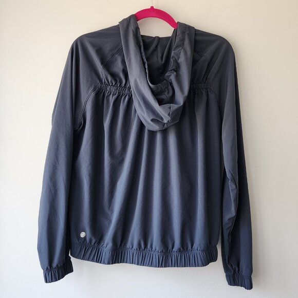 Z By Zella Hooded Zip Up Jacket | Small | Lightweight Activewear Slate Grey - Picture 4 of 7